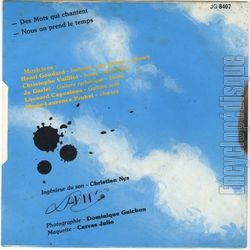[Pochette de Des mots qui chantent (Jo GARLET) - verso]