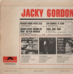 [Pochette de Rendez-vous avec elle (Jacky GORDON) - verso]