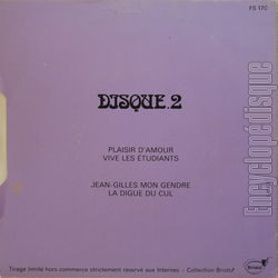 [Pochette de Chansons d’internat n 2 (COMPILATION) - verso]