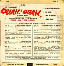 [Pochette de De l’oprette  Ouah ! ouah !  (tienne LORIN (Auteur-Compositeur)) - verso]