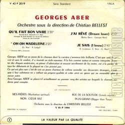 [Pochette de Qu’il fait bon vivre (Georges ABER (Auteur-Compositeur)) - verso]