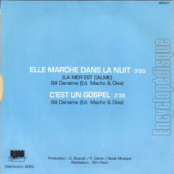 [Pochette de Elle marche dans la nuit (Bill DERAIME) - verso]