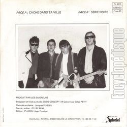 [Pochette de Cach dans la ville (Les SAIGNEURS) - verso]