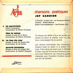 [Pochette de Chansons potiques (Jeff GARDIEN) - verso]