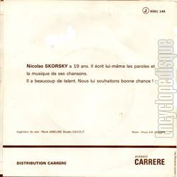 [Pochette de Comme je t’aime (Nicolas SKORSKY) - verso]