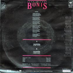 [Pochette de Valentina (Jean-Michel BONIS) - verso]