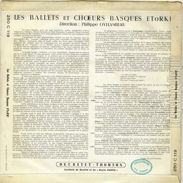 [Pochette de Les ballets basques Etorki (ETORKI) - verso]