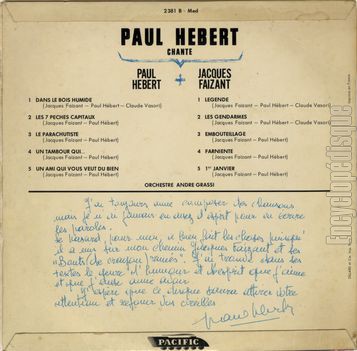 [Pochette de Paul Hbert chante Paul Hbert + Jacques Faizant (Paul HBERT) - verso]